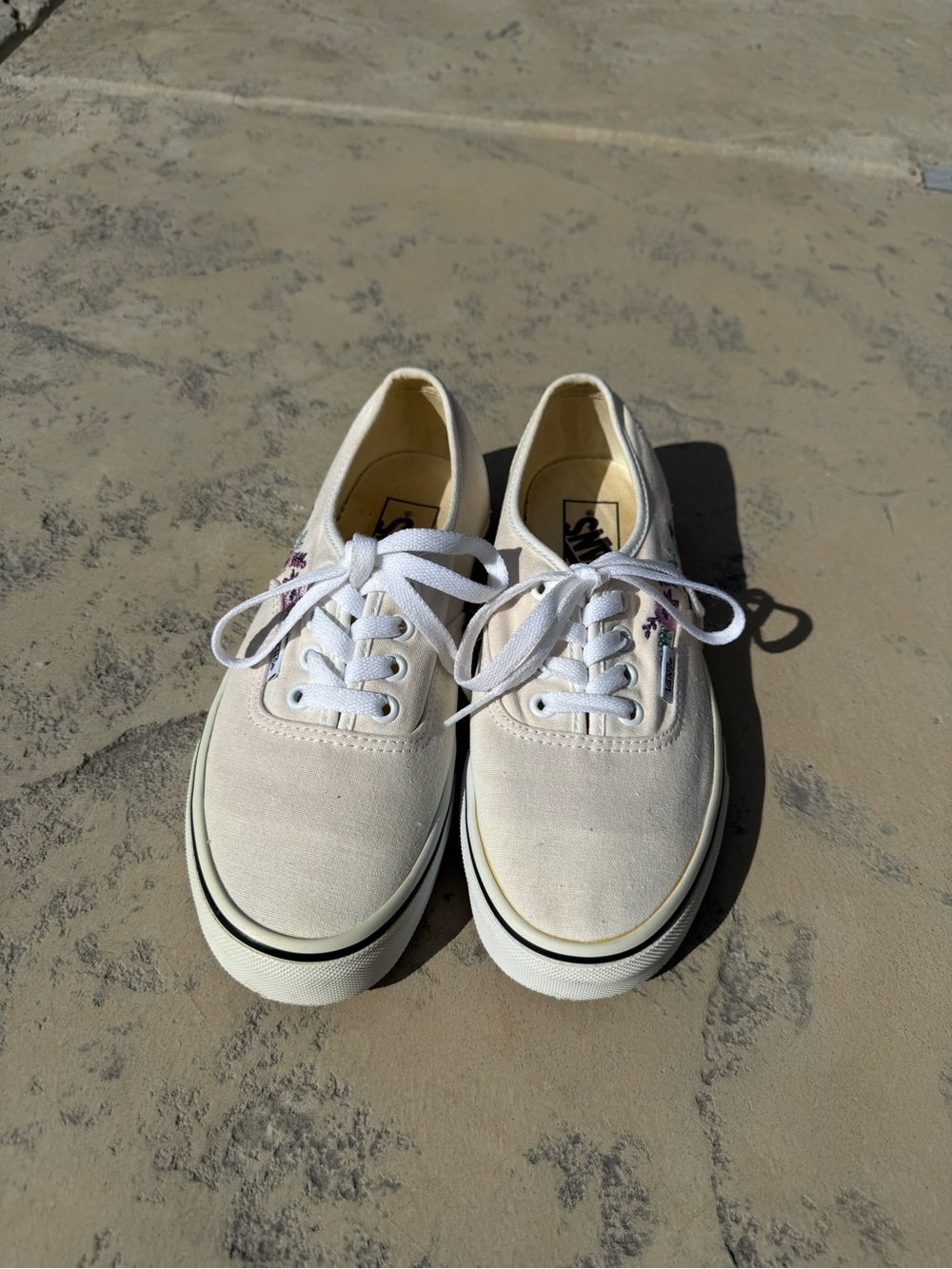 Vans Authentic Cream and Floral